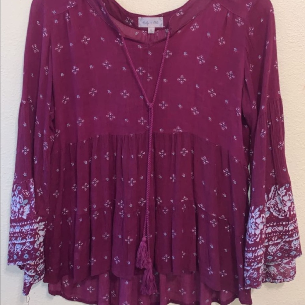 Long sleeve blouse floral print